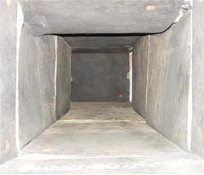 inside of an air duct cleaned