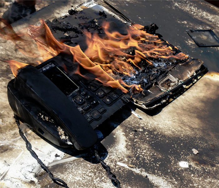 a phone and an ipad on fire next to each other